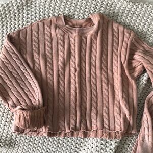 Aerie Crop Cable Sweater - 100% Cotton